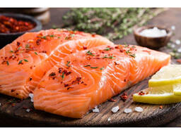 Sushi Salmon Slice, Halal Food. Frozen Salmon.